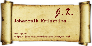 Johancsik Krisztina névjegykártya