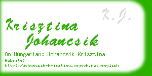 krisztina johancsik business card